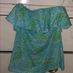 strapless Lily Pulitzer top